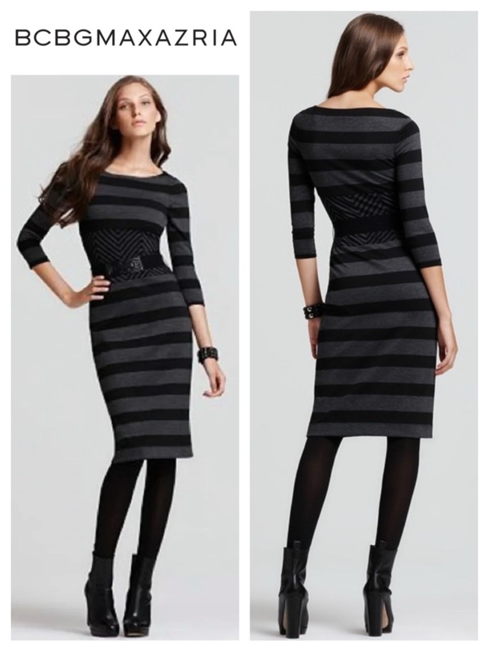 BCBGMaxAzria Roslyn Striped Corset Dress